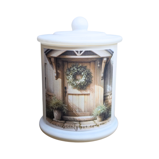 Country Western Wood Wick Soy Candle XL matte white jar