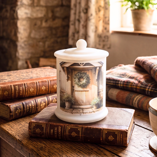 Country Western Wood Wick Soy Candle XL matte white jar