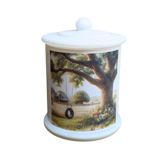 Country Western Wood Wick Soy Candle XL matte white jar