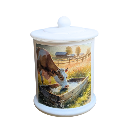 Country Western Wood Wick Soy Candle XL matte white jar