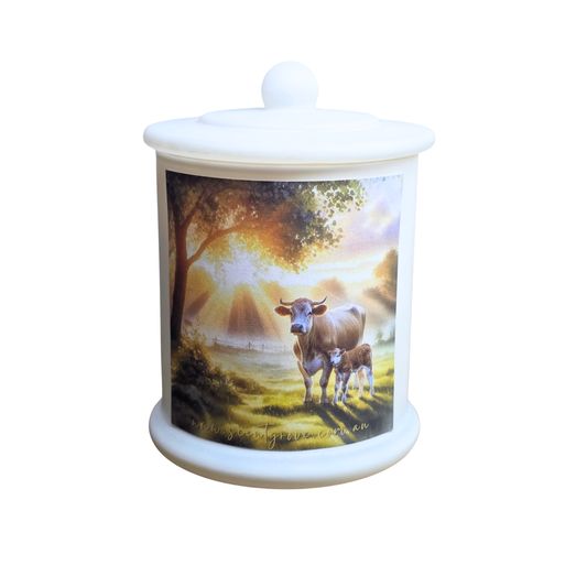 Country Western Wood Wick Soy Candle XL matte white jar