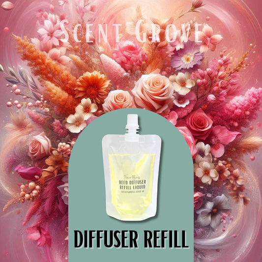 Flower Bomb Scented Diffuser Liquid Refill 100ml Clear Pouch