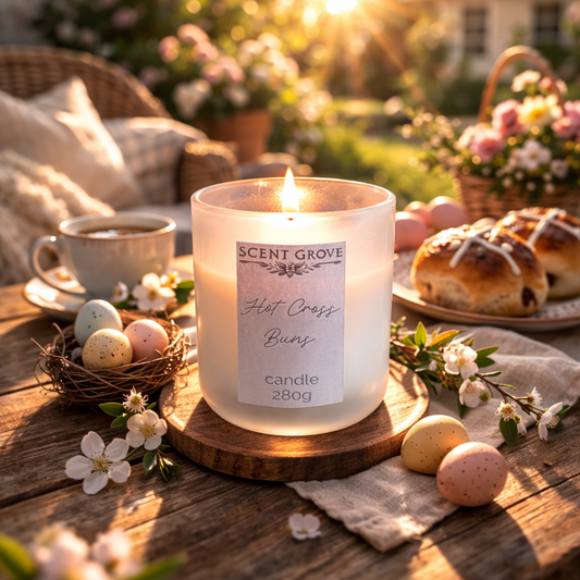 Hot Cross Buns scented Wood Wick Soy Candle