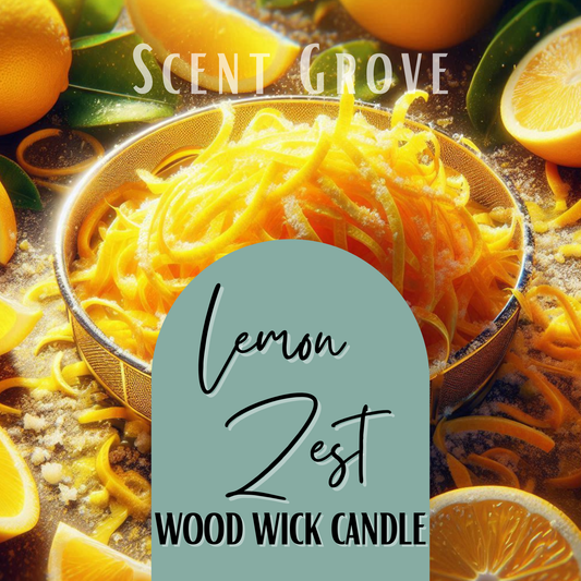 Lemon Zest scented Wood Wick Soy Candle