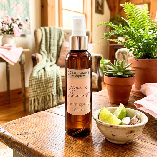 Lime & Coconut Scented Air Freshener Spray multi purpose for car, home, room