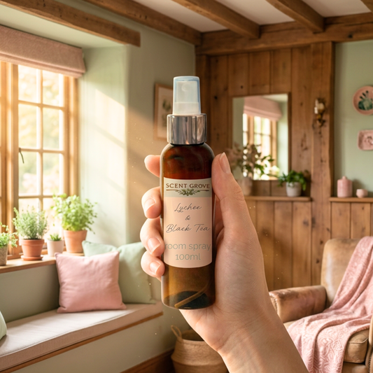 Lychee & Black Tea Scented Air Freshener Spray multi purpose for car, home, room