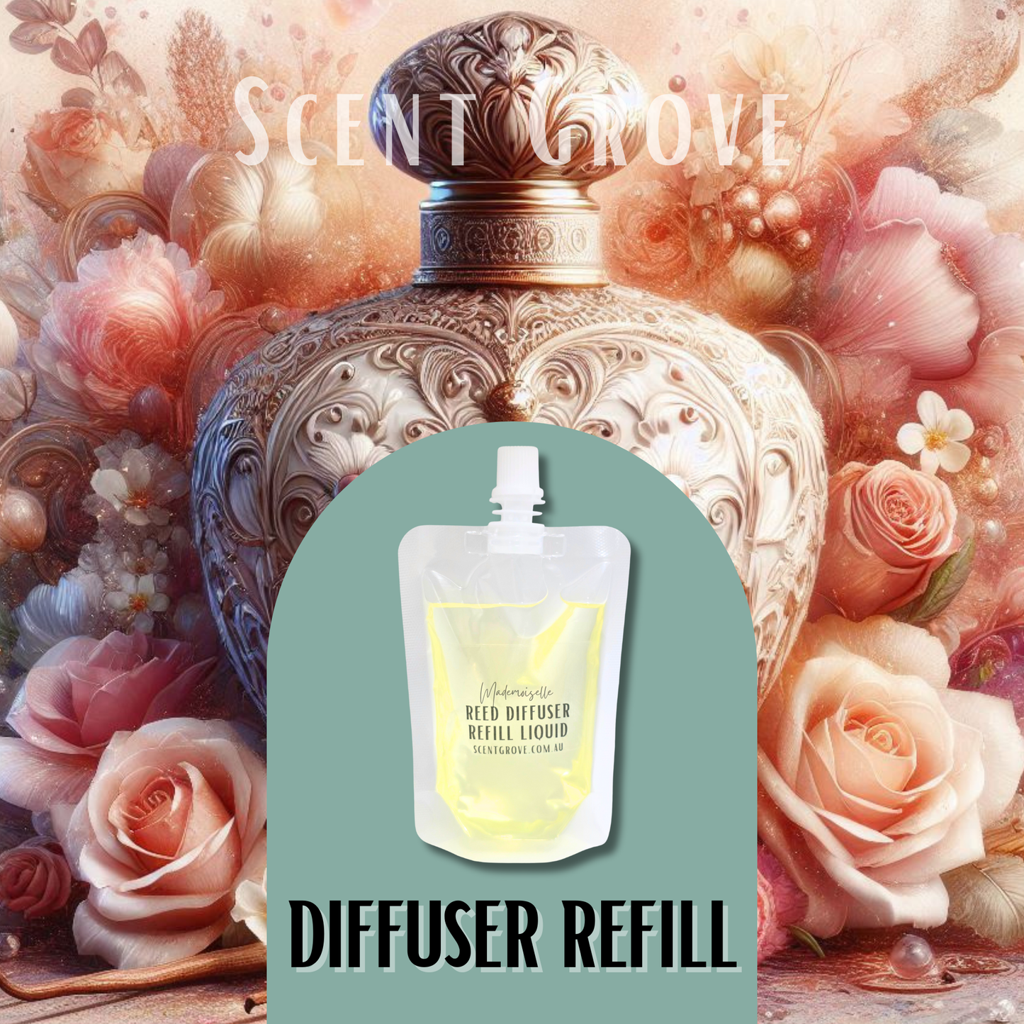 Mademoiselle Scented Diffuser Liquid Refill 100ml Clear Pouch