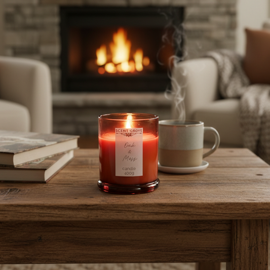 Oak & Moss scented Wood Wick Soy Candle