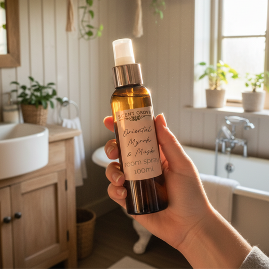 Oriental Myrrh & Musk Scented Air Freshener Spray multi purpose for car, home, room