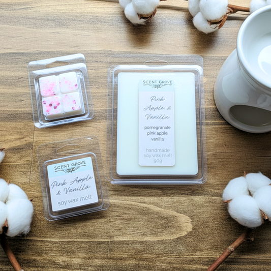 Pink Apple & Vanilla scented soy wax melt