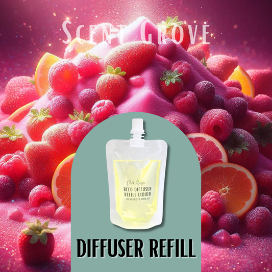 Pink Sugar Scented Diffuser Liquid Refill 100ml Clear Pouch