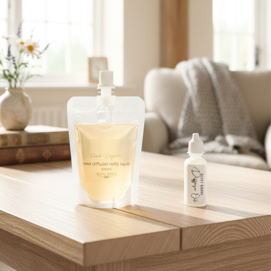 Pink Sugar Scented Diffuser Liquid Refill 100ml Clear Pouch