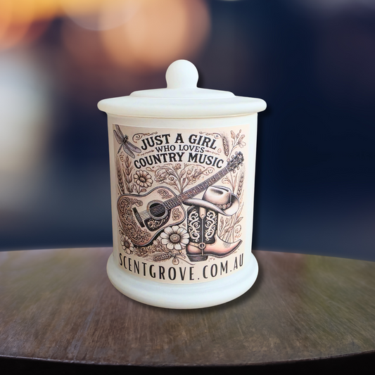 Country Western Wood Wick Soy Candle XL matte white jar