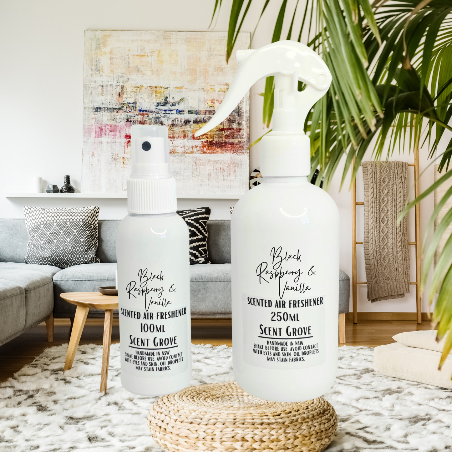 Black Raspberry & Vanilla Scented Air Freshener Spray multi purpose for car, home, room