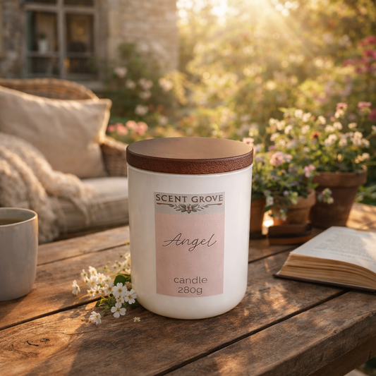 Angel scented Wood Wick Soy Candle