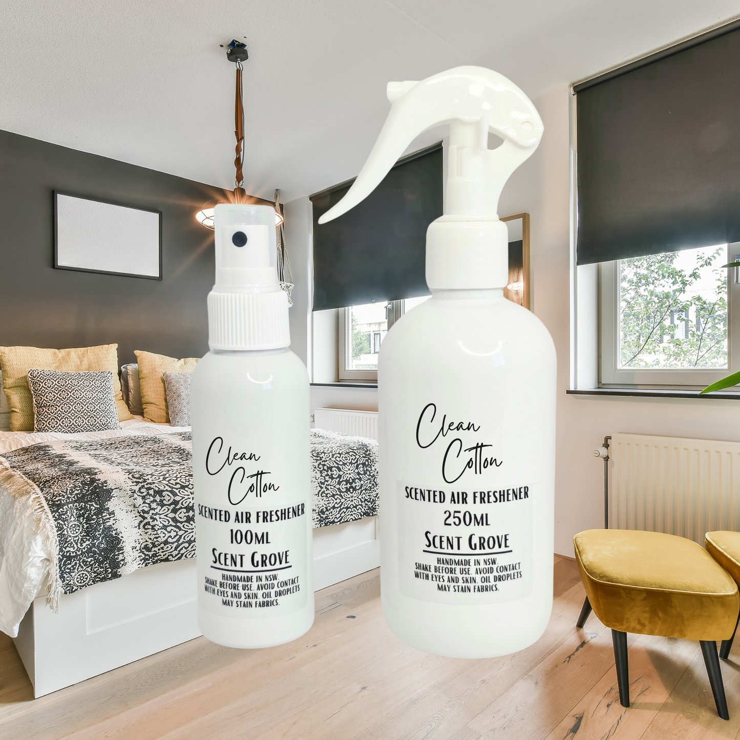 Clean Cotton Scented Air Freshener Spray multi purpose for car, home, room