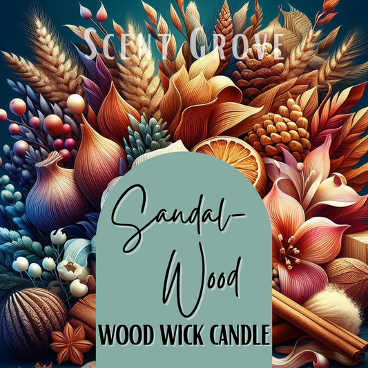 Sandalwood scented Wood Wick Soy Candle