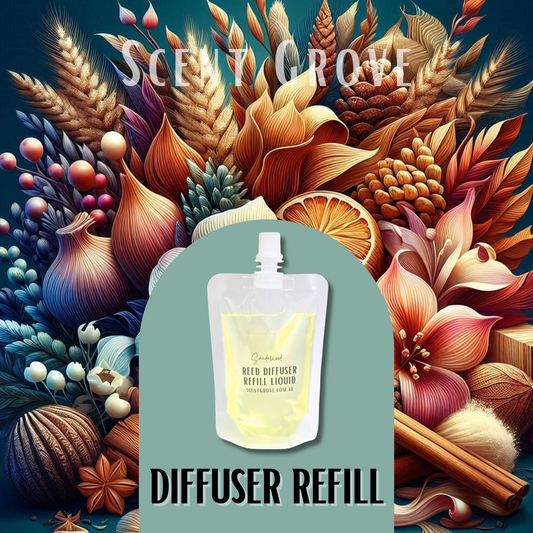 Sandalwood Scented Diffuser Liquid Refill 100ml Clear Pouch