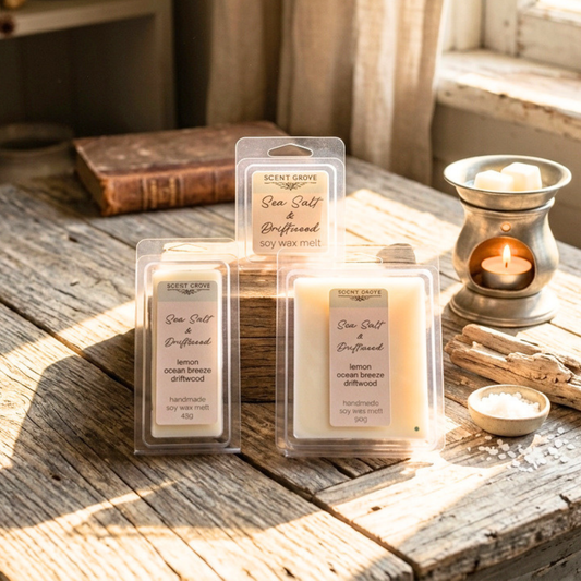 Sea Salt & Driftwood scented soy wax melt