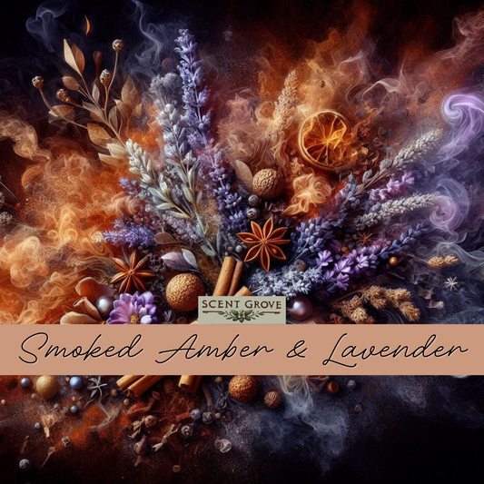 Smoked Amber & Lavender scented soy wax melt
