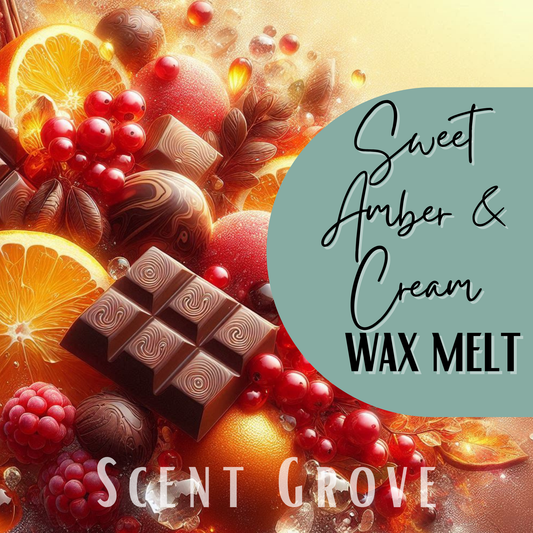 Sweet Amber & Cream scented soy wax melt