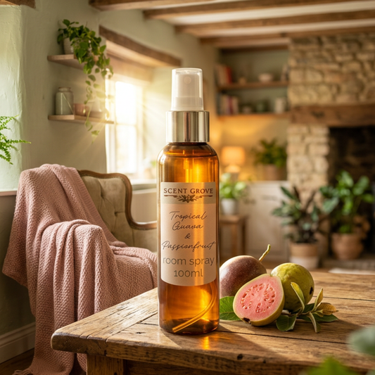 Tropical Guava & Passionfruit Scented Air Freshener Spray multi purpose for car, home, room