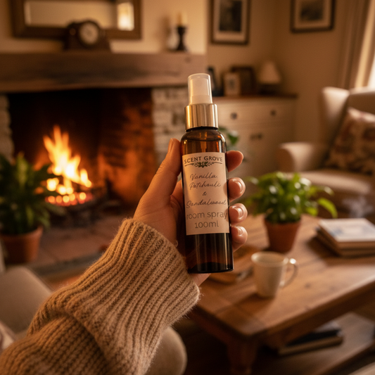 Vanilla, Patchouli & Sandalwood Scented Air Freshener Spray multi purpose for car, home, room