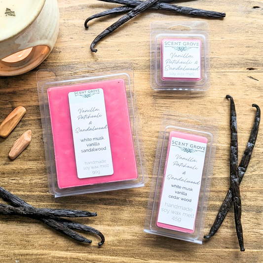 Vanilla, Patchouli & Sandalwood soy wax melt
