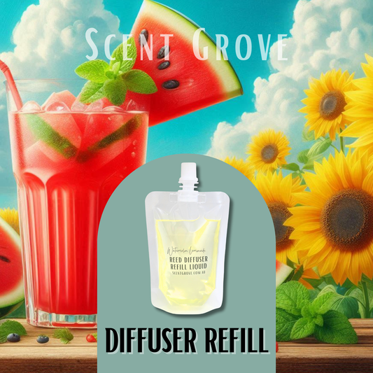 Watermelon Lemonade Scented Diffuser Liquid Refill 100ml Clear Pouch