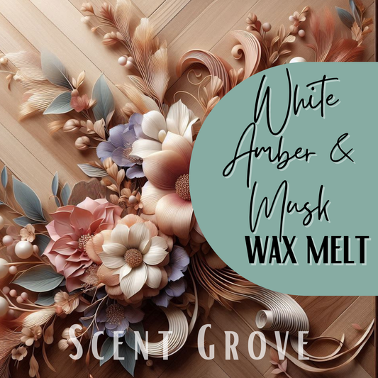White Amber & Musk scented soy wax melt