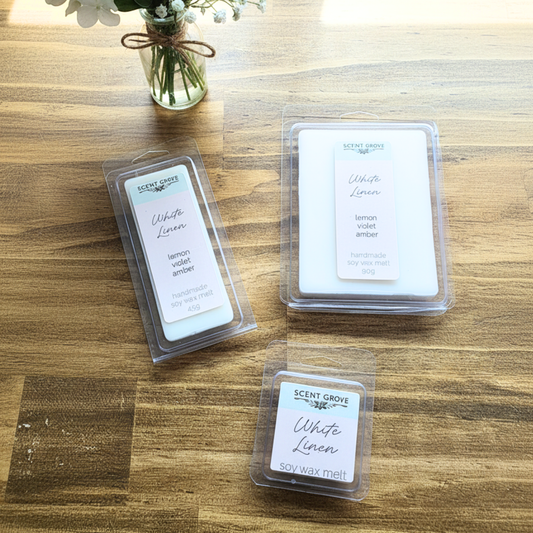 White Linen scented soy wax melt