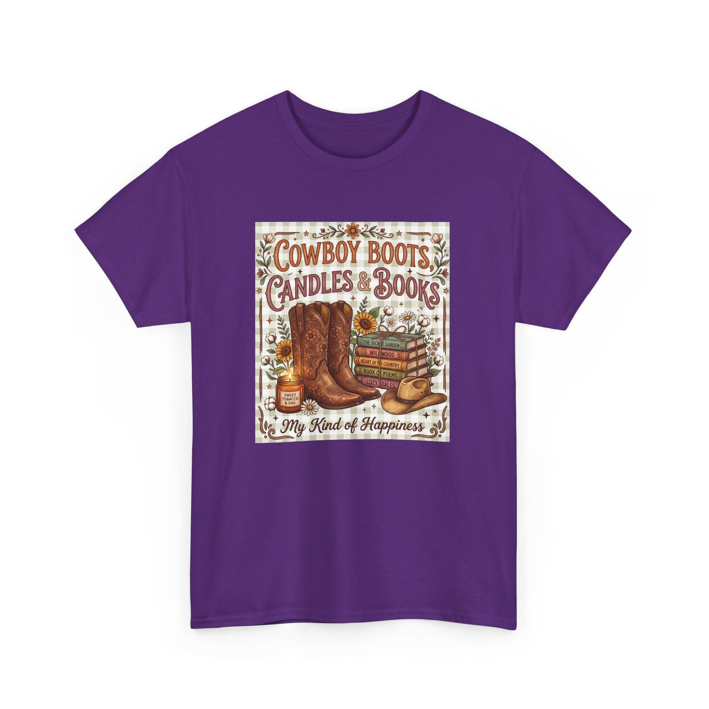 Cowboy Boots, Candles & Books Western Graphic T-Shirt