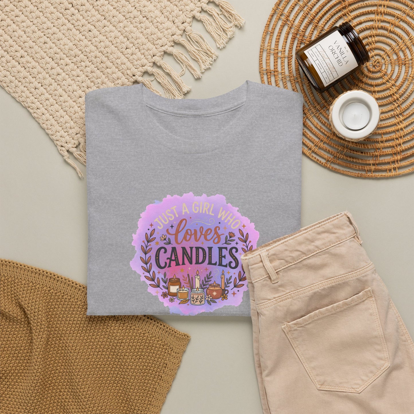 T-Shirt – I Love Candles Floral Candle Lover Design