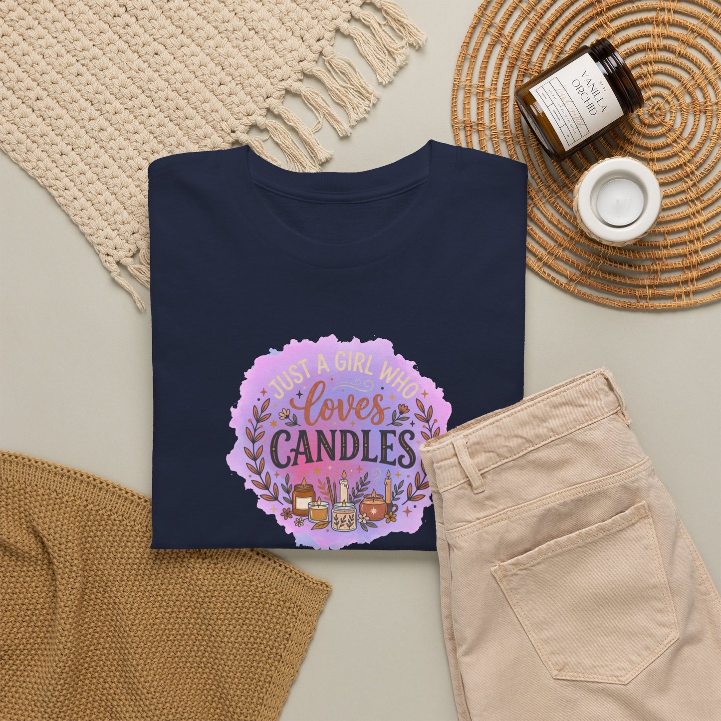 T-Shirt – I Love Candles Floral Candle Lover Design