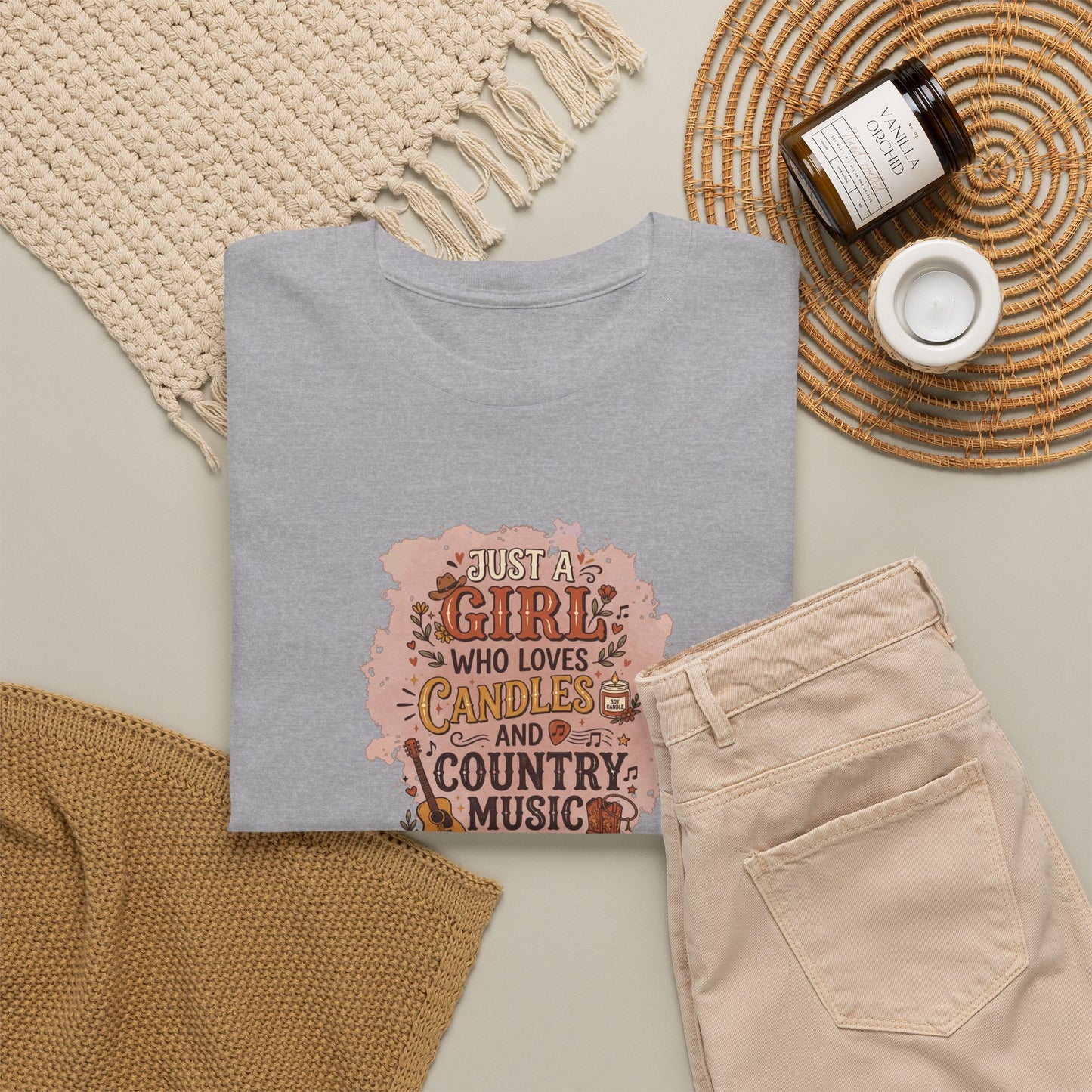 Just a Girl Who Loves Candles and Country Music Graphic Tee