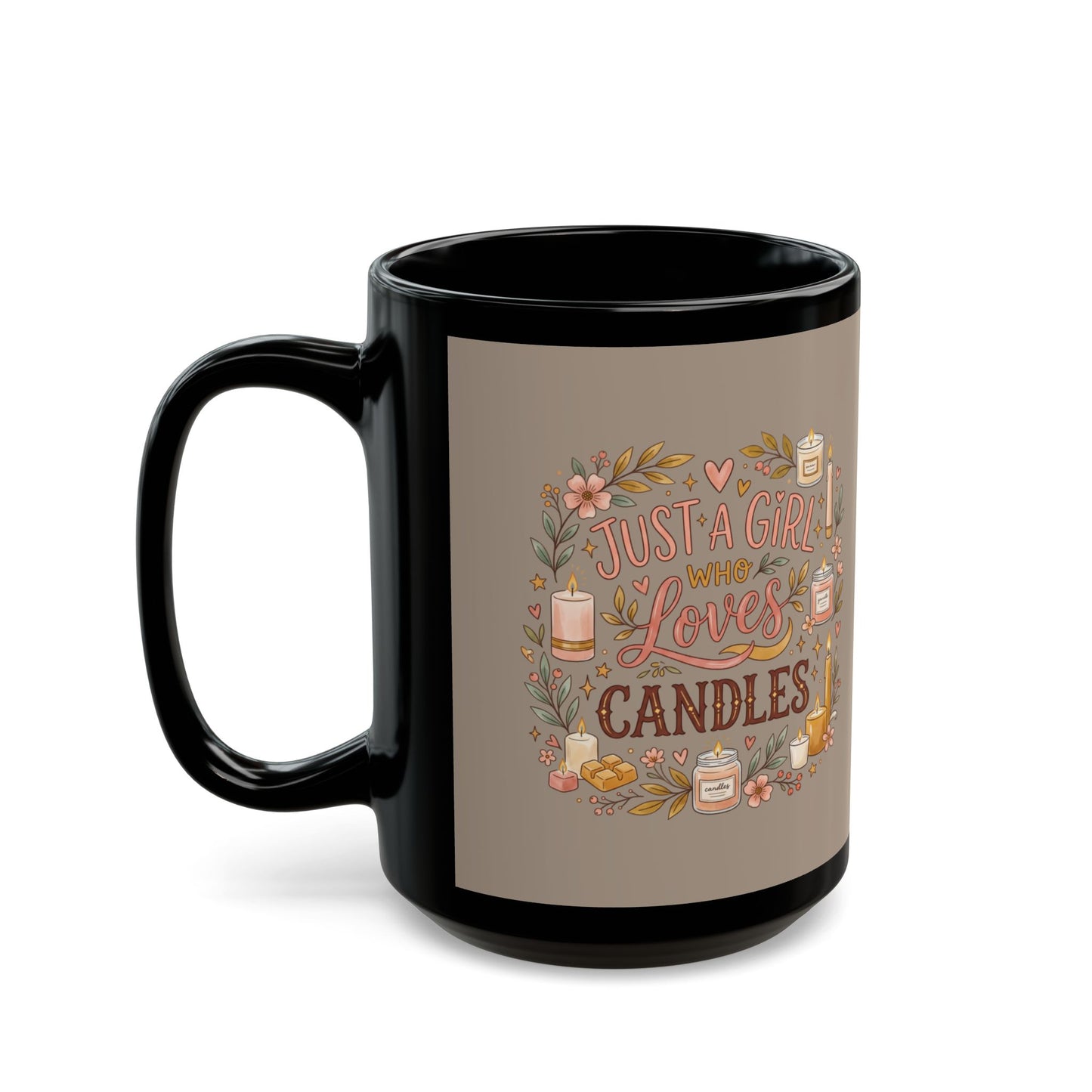 A Girl Who Loves Candles Black Mug