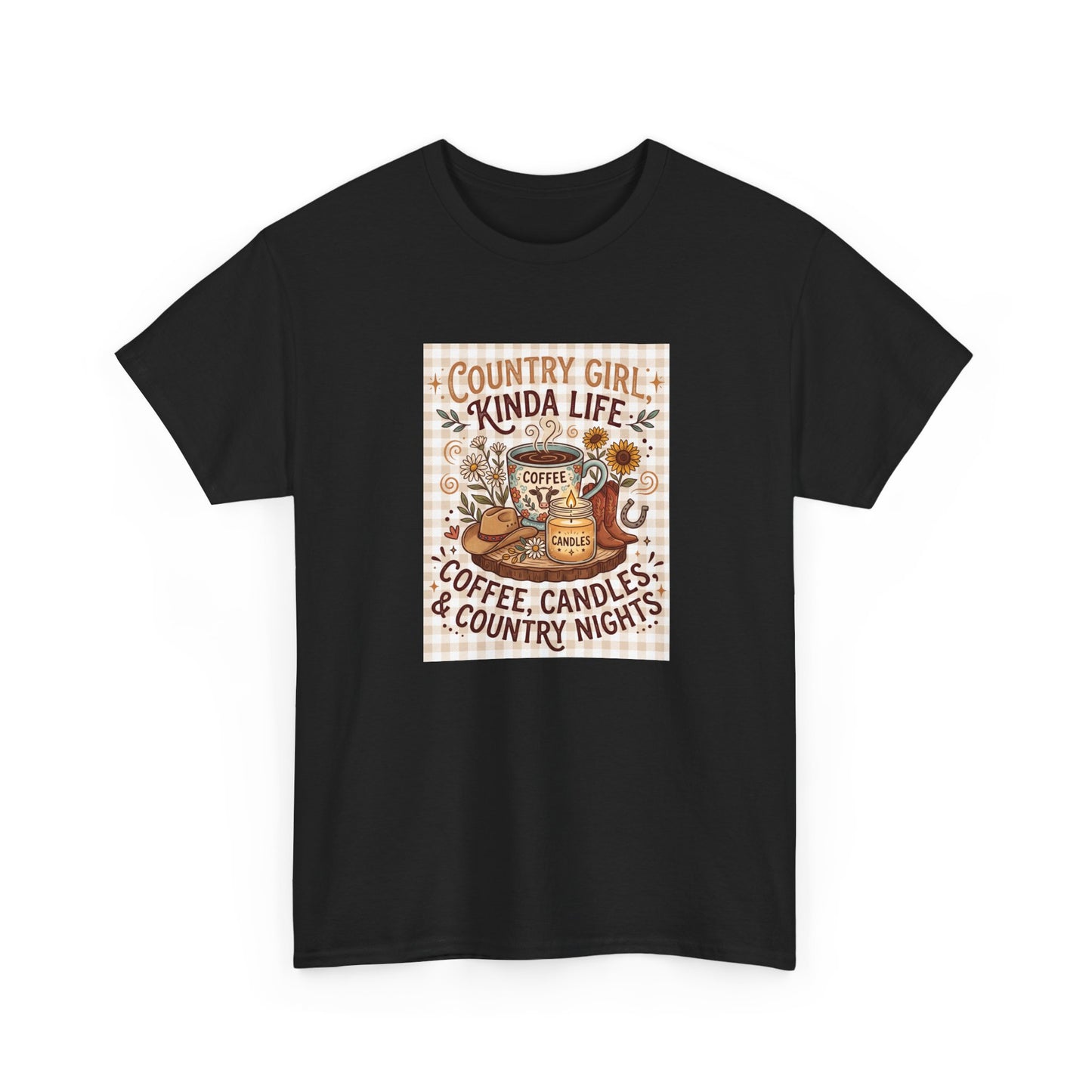 Country Girl Kind of Life Coffee Candles Country Nights T-Shirt