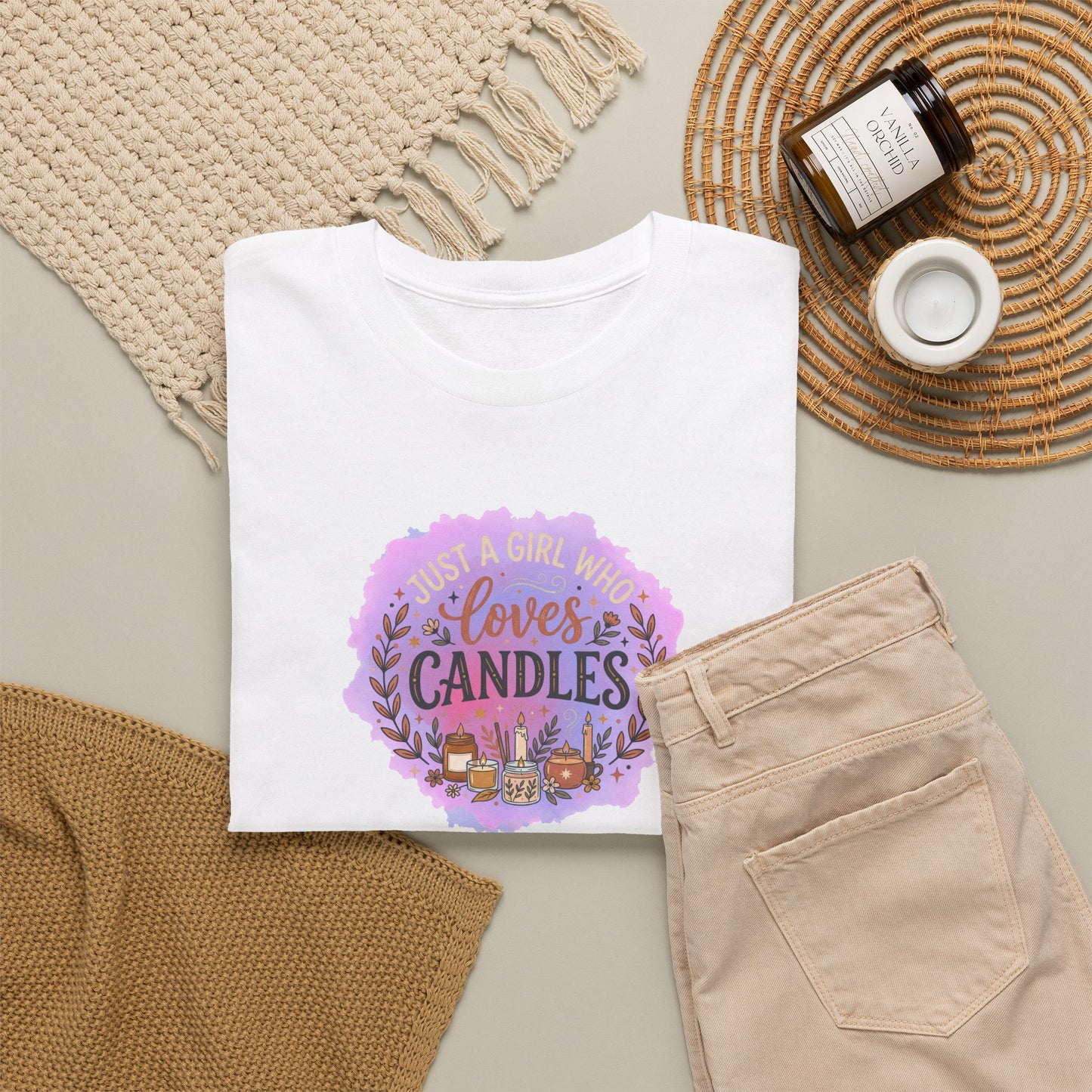 T-Shirt – I Love Candles Floral Candle Lover Design