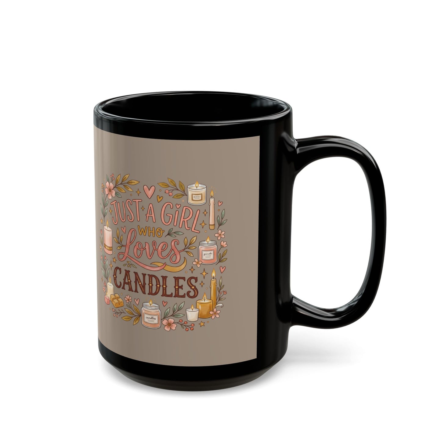 A Girl Who Loves Candles Black Mug