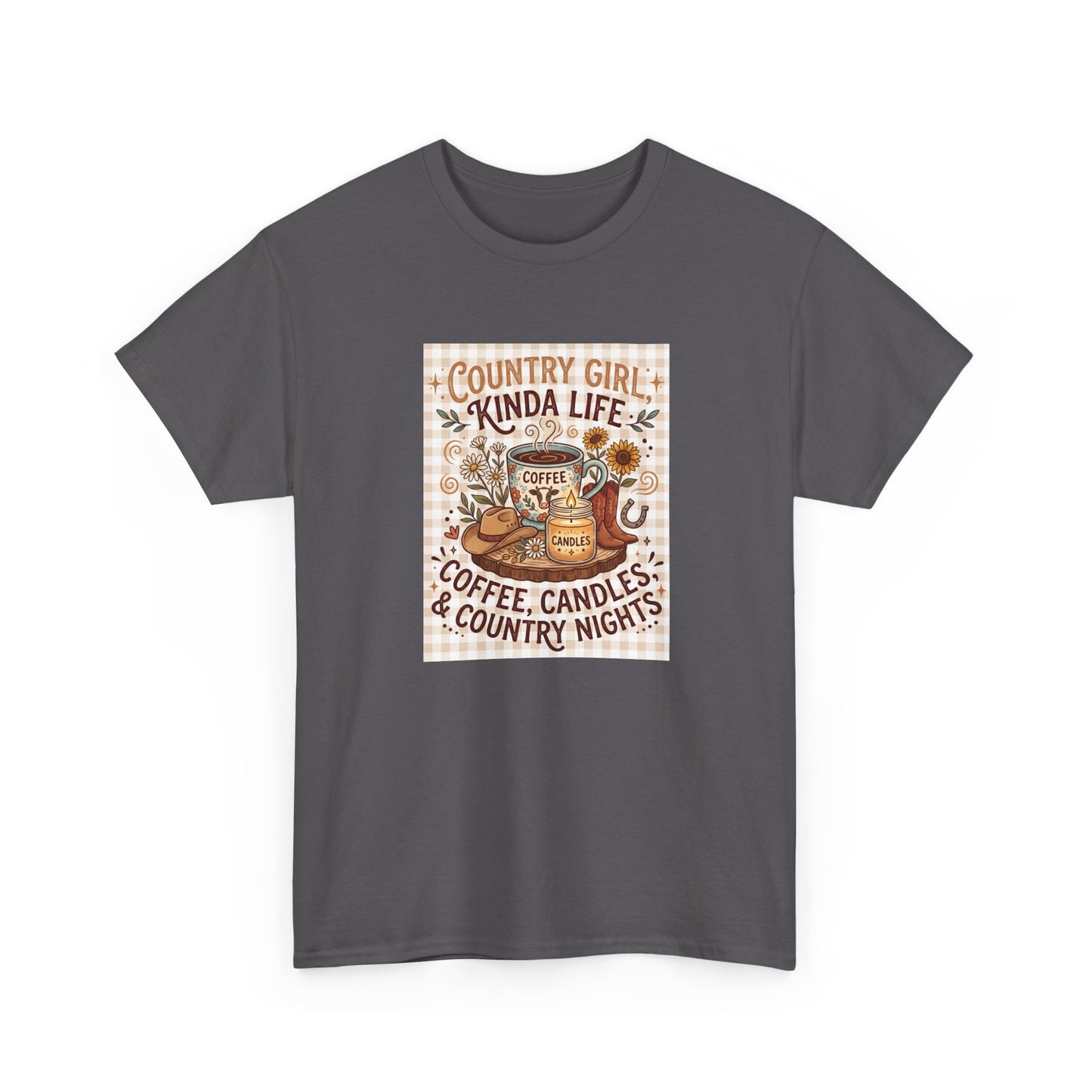 Country Girl Kind of Life Coffee Candles Country Nights T-Shirt