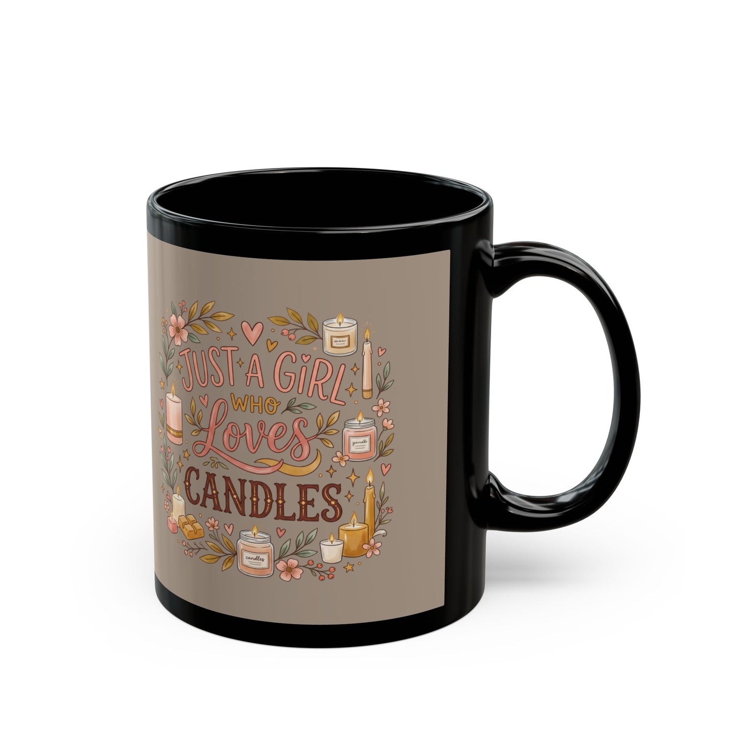 A Girl Who Loves Candles Black Mug