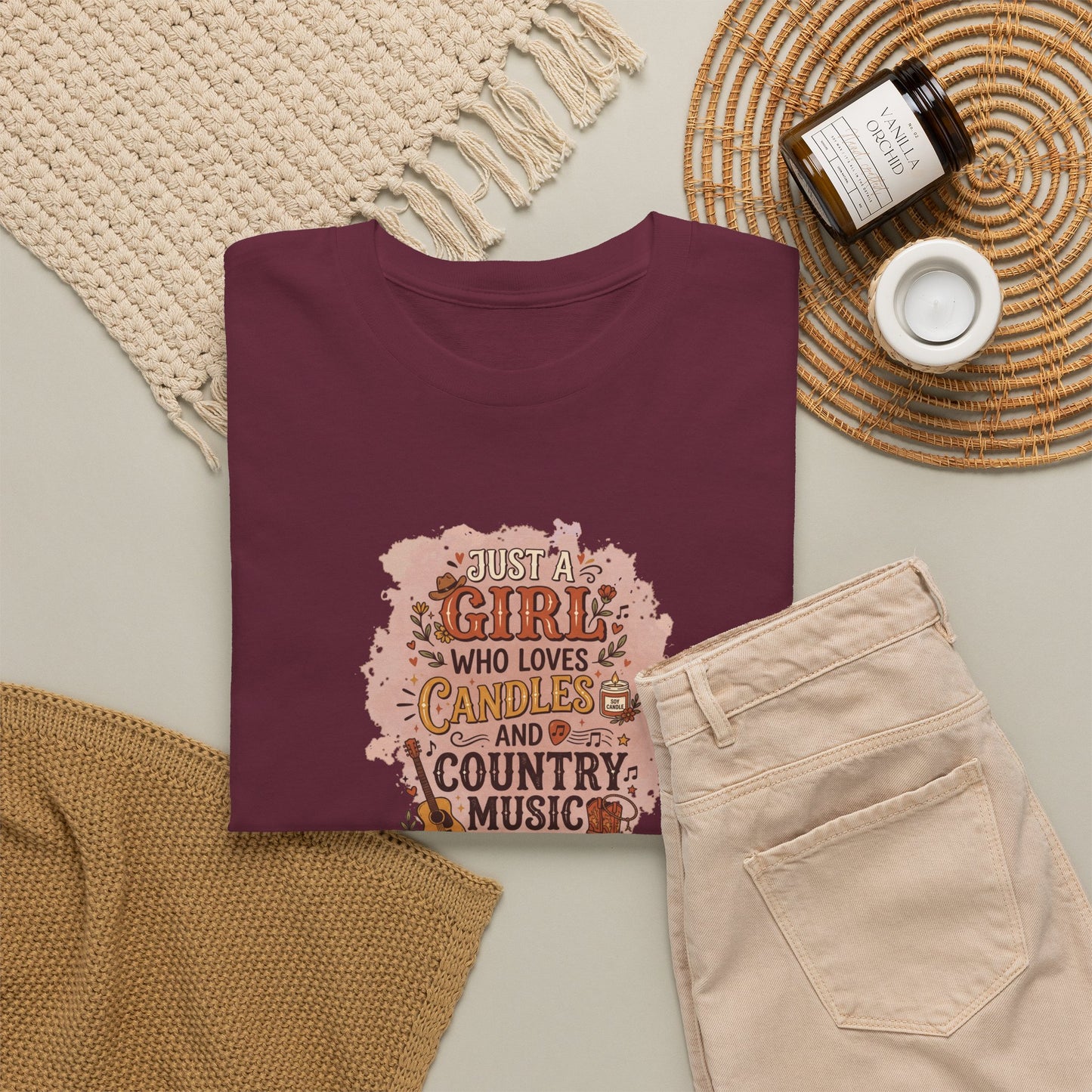 Just a Girl Who Loves Candles and Country Music Graphic Tee
