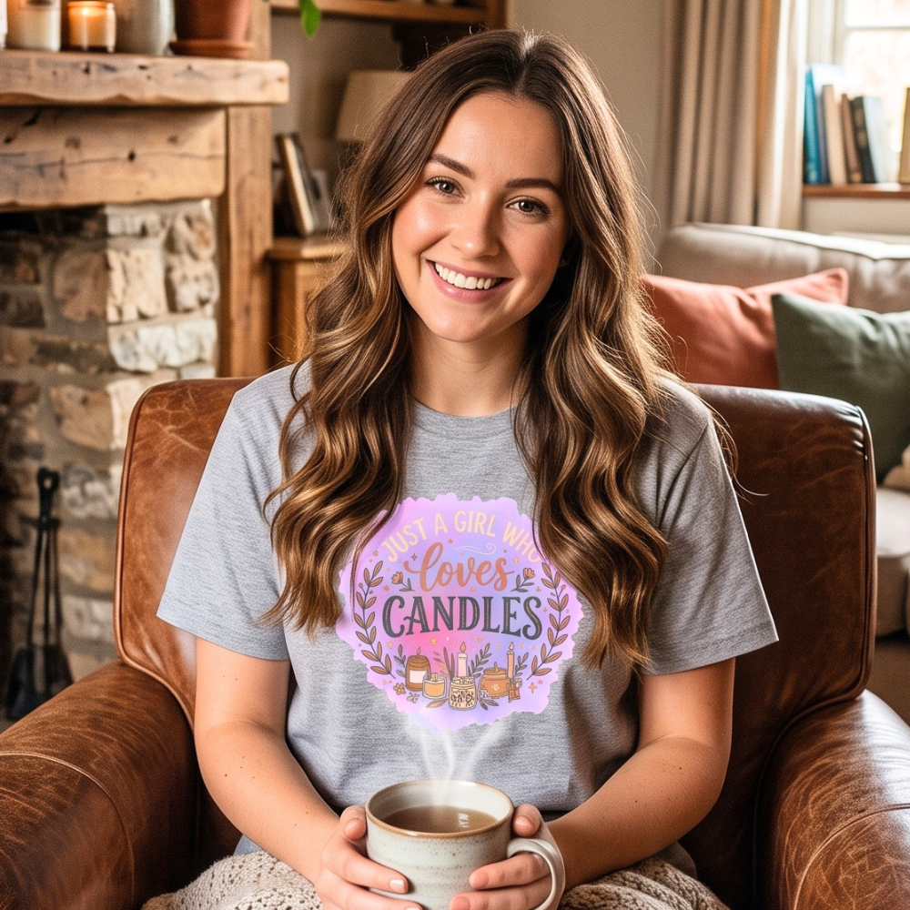 T-Shirt – I Love Candles Floral Candle Lover Design
