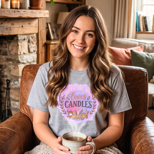T-Shirt – I Love Candles Floral Candle Lover Design