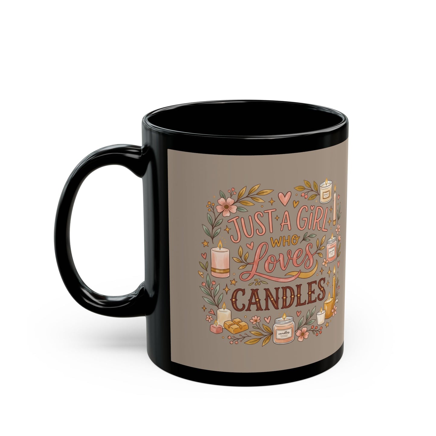 A Girl Who Loves Candles Black Mug