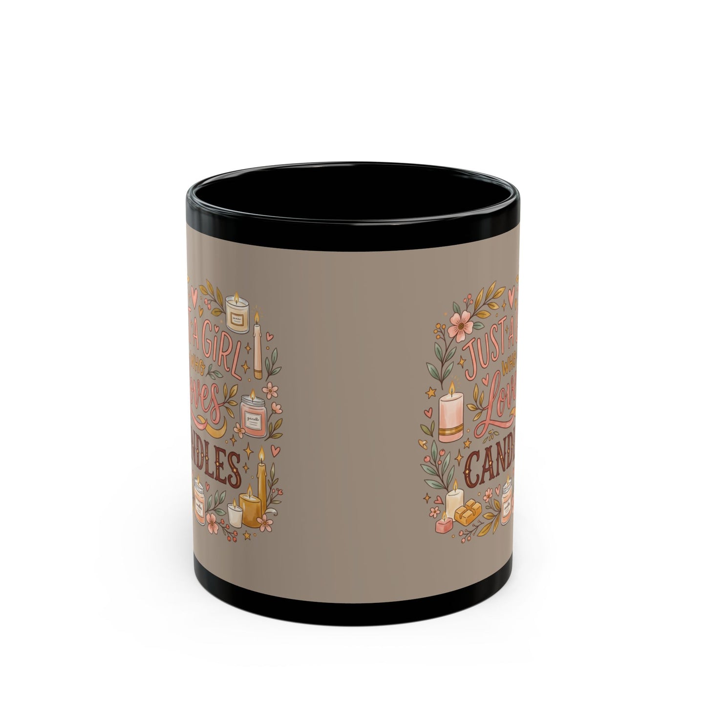 A Girl Who Loves Candles Black Mug