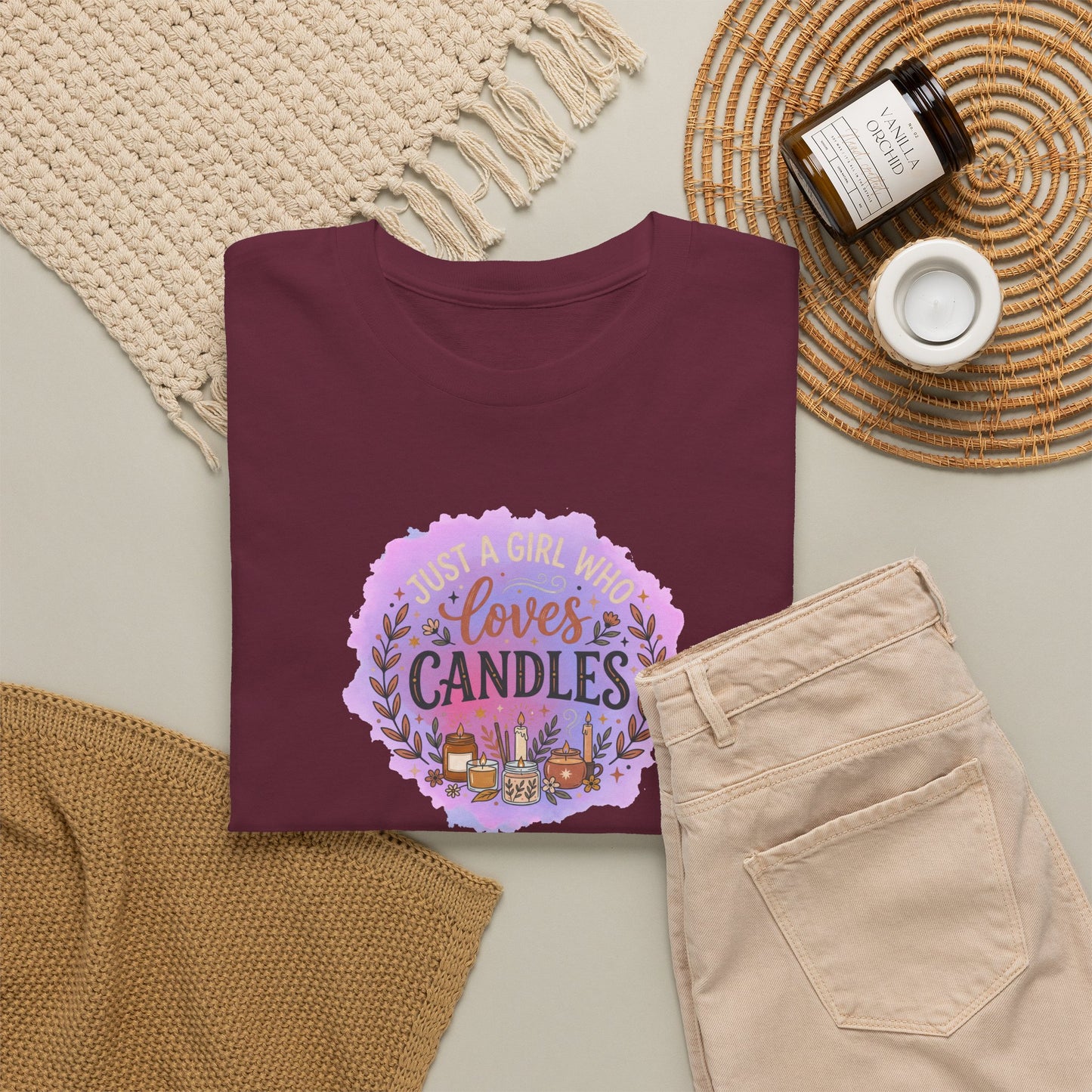 T-Shirt – I Love Candles Floral Candle Lover Design