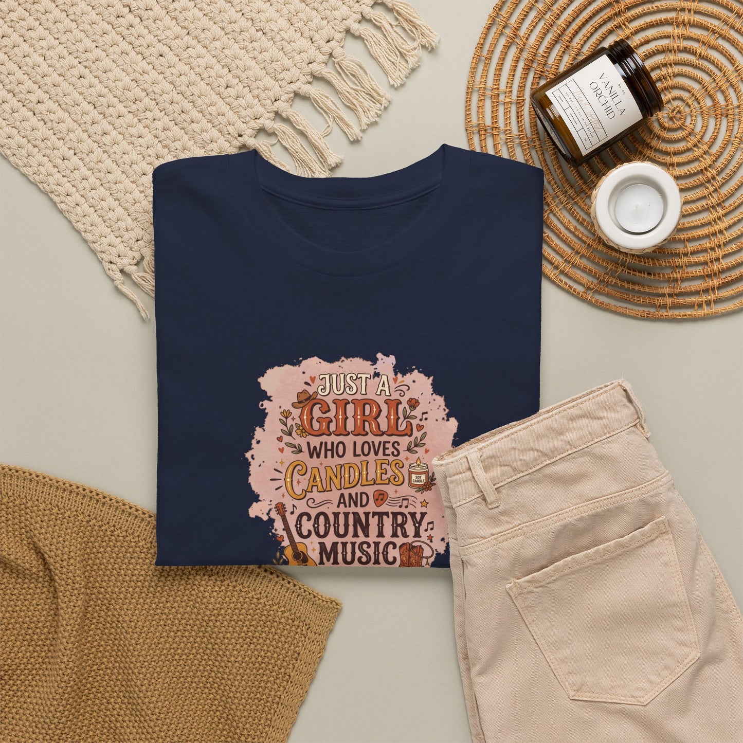 Just a Girl Who Loves Candles and Country Music Graphic Tee