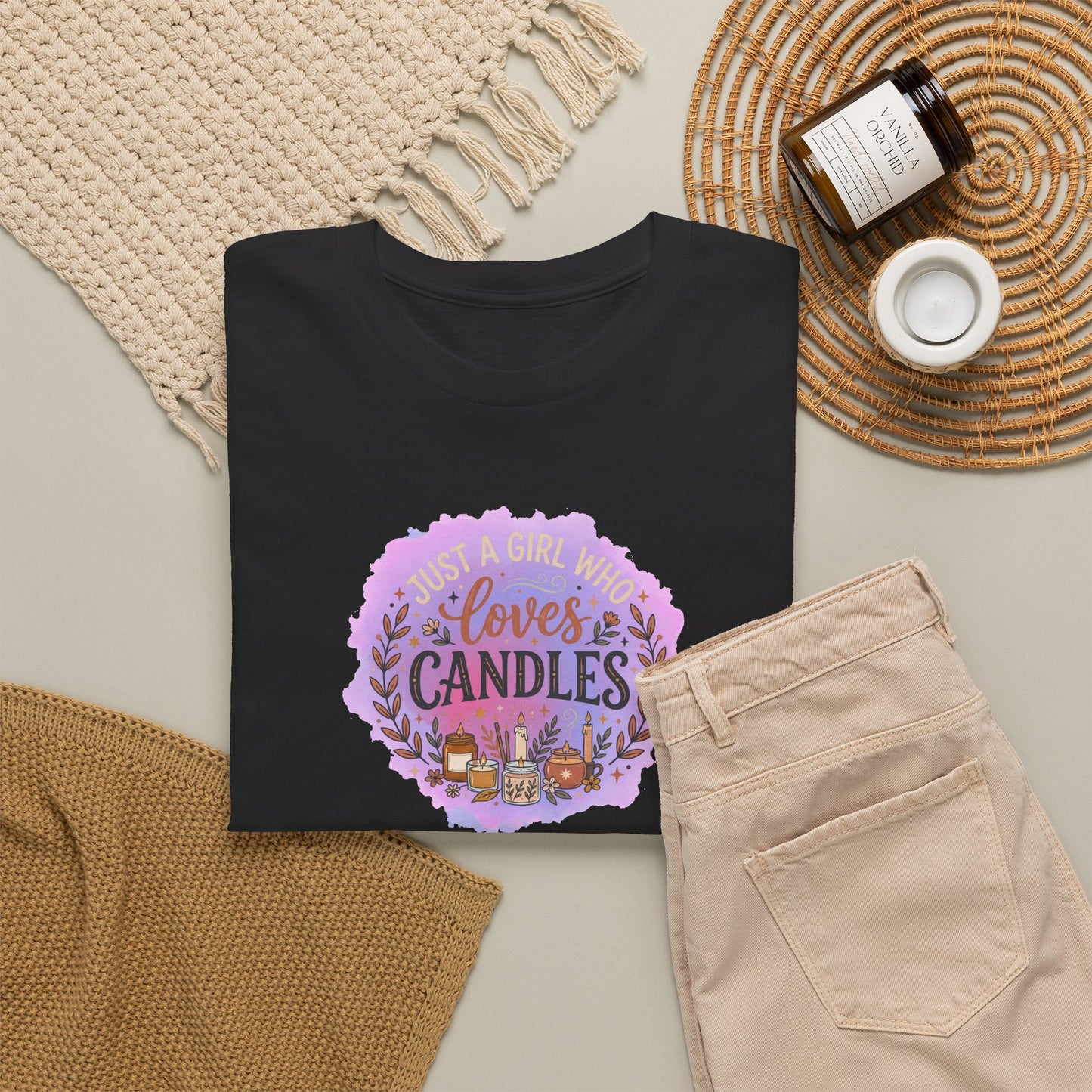 T-Shirt – I Love Candles Floral Candle Lover Design