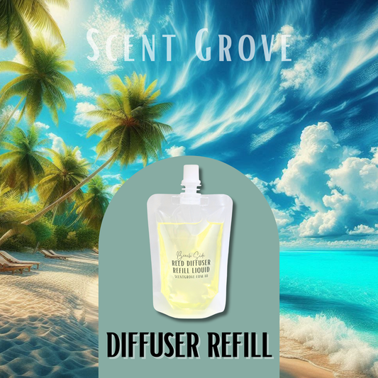 Beach Side Scented Diffuser Liquid Refill 100ml Clear Pouch